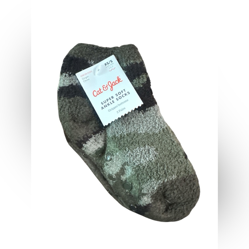 Cat & Jack Kids Size XS/SML Super Soft Ankle Socks 2 Pairs Kids Shoes 11-1 NWT